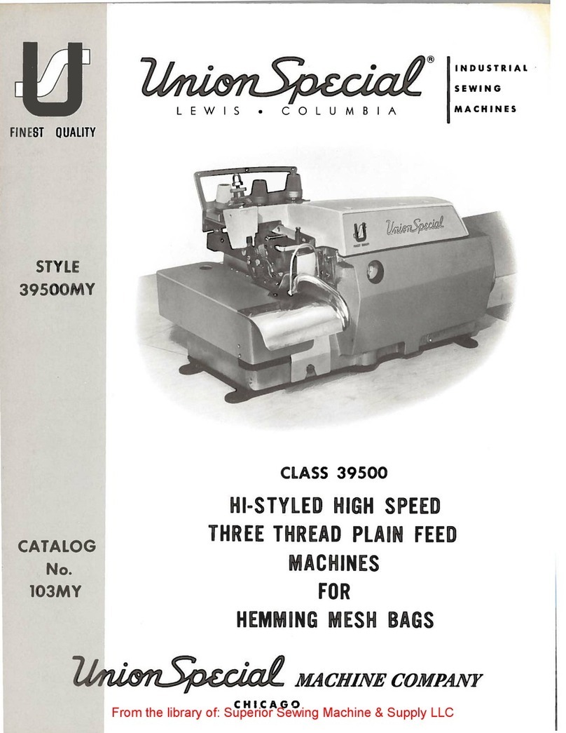 UnionSpecial 39500 Series Instructions for adjusting and operating