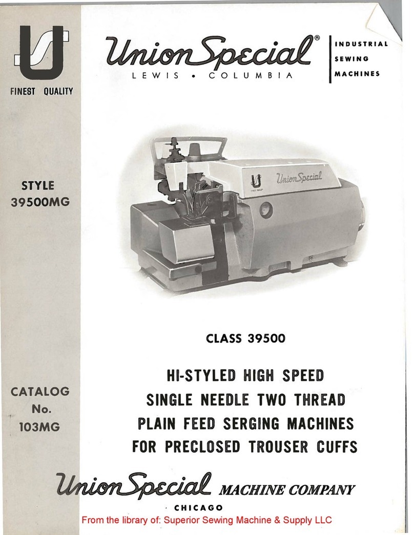 UnionSpecial 39500 Series Instruction sheet