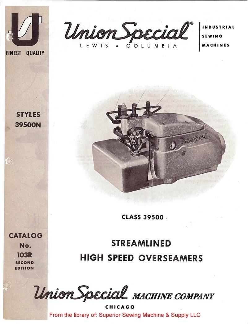 UnionSpecial 39500N Series Instructions for adjusting and operating