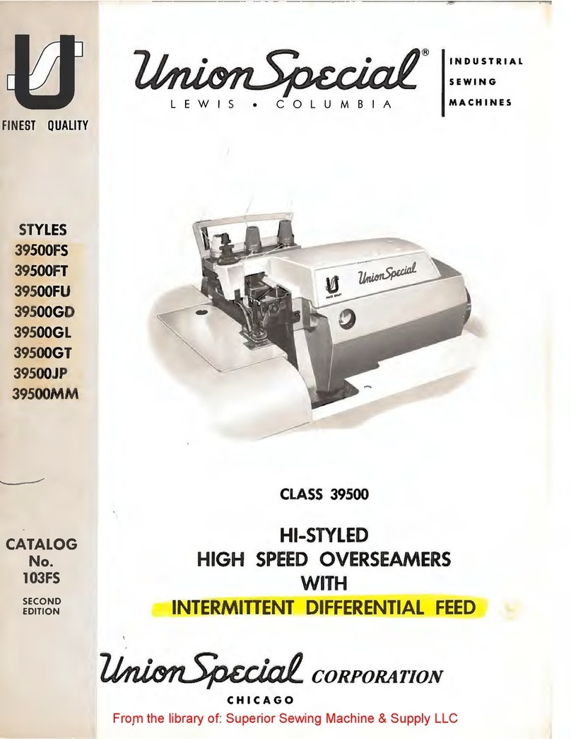 UnionSpecial 39500FS Instruction sheet