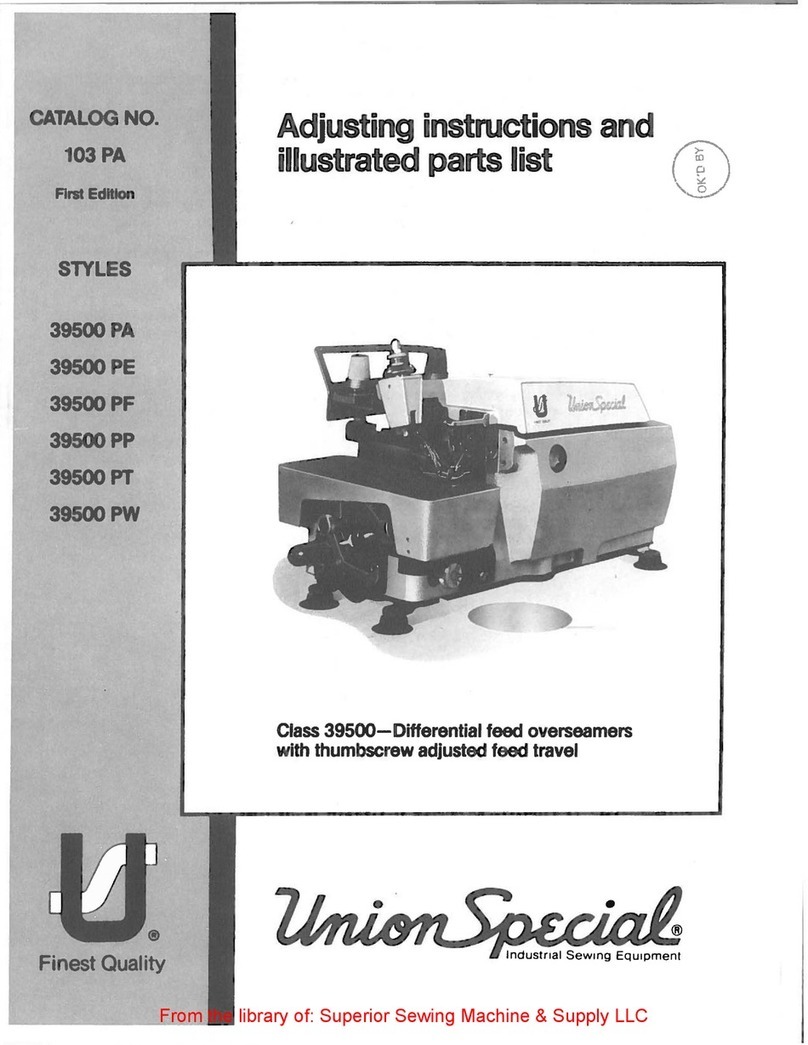 UnionSpecial 39500PA Setup guide