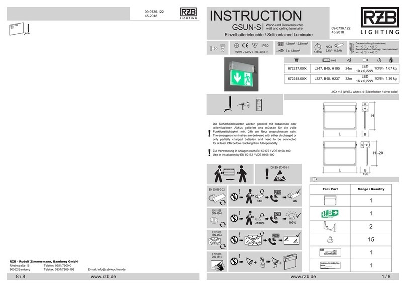 RZB Lighting GSUN-S Instruction