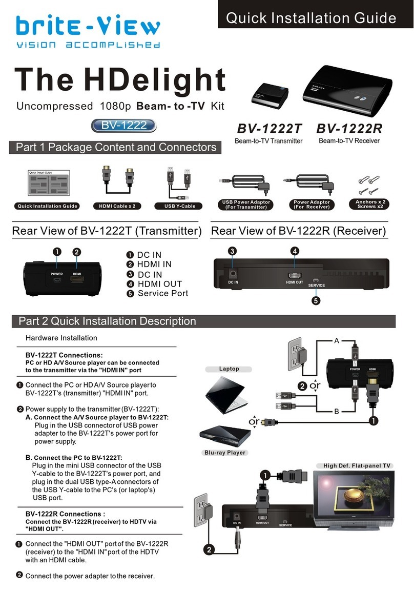 Brite View HDelight Quick installation guide