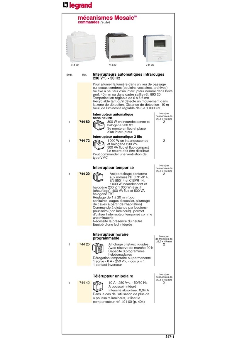 LEGRAND MOSAIC Series manual