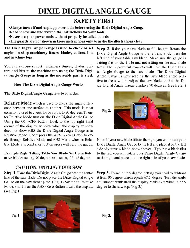 Dixie DIGITAL ANGLE GAUGE manual
