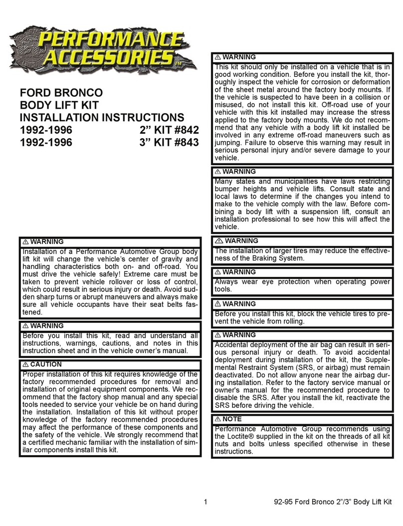 Performance Accessories 843 manual