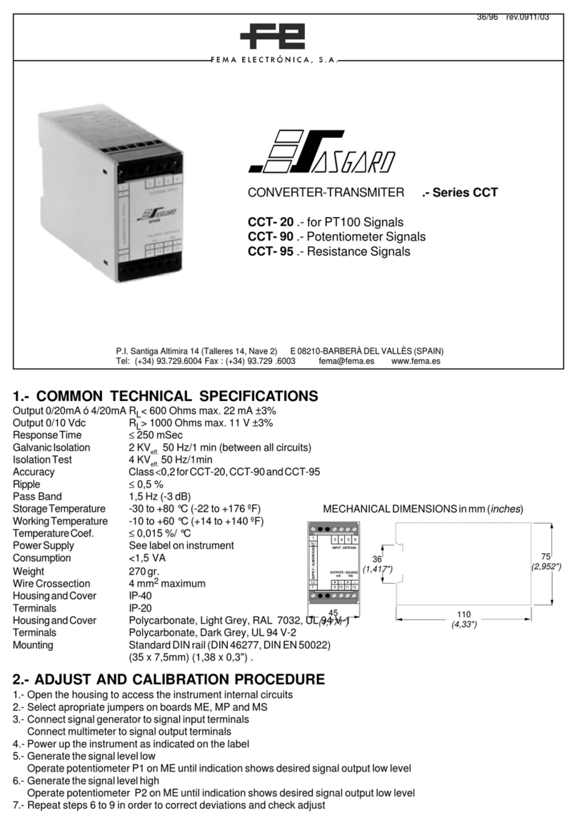 Fema Electronica ASGARD CCT Series User manual
