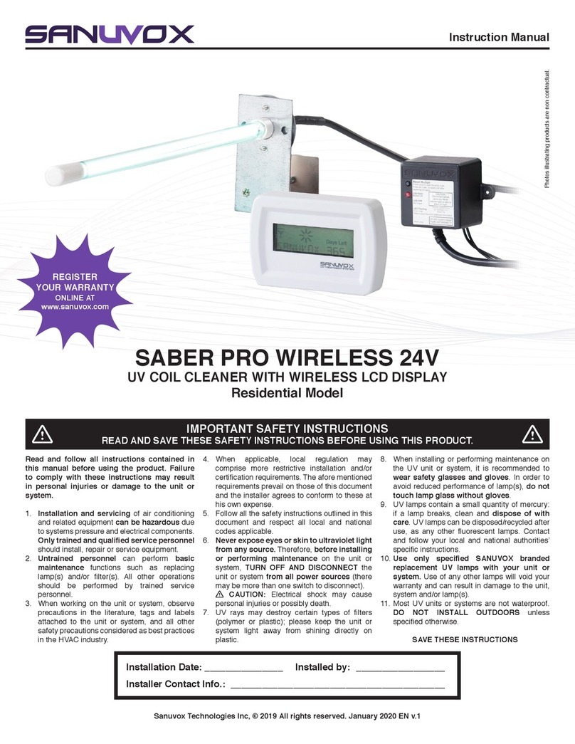 Sanuvox SABER PRO WIRELESS 24V instruction manual