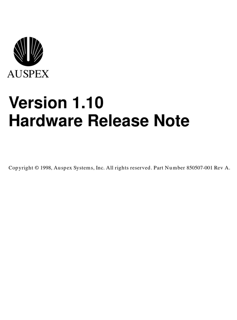 Auspex Systems NS 7000 800 Hardware Release Note