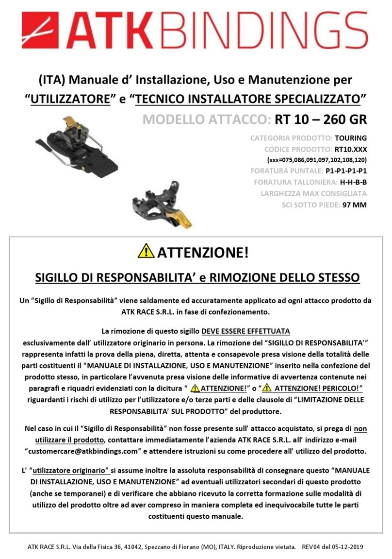 ATK BINDINGS RT 10 Quick start guide