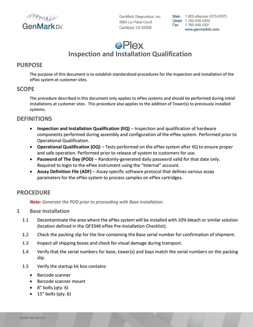 GenMark Dx ePlex Inspection and Installation Qualification