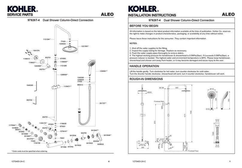 Kohler ALEO 97826T-4 User manual