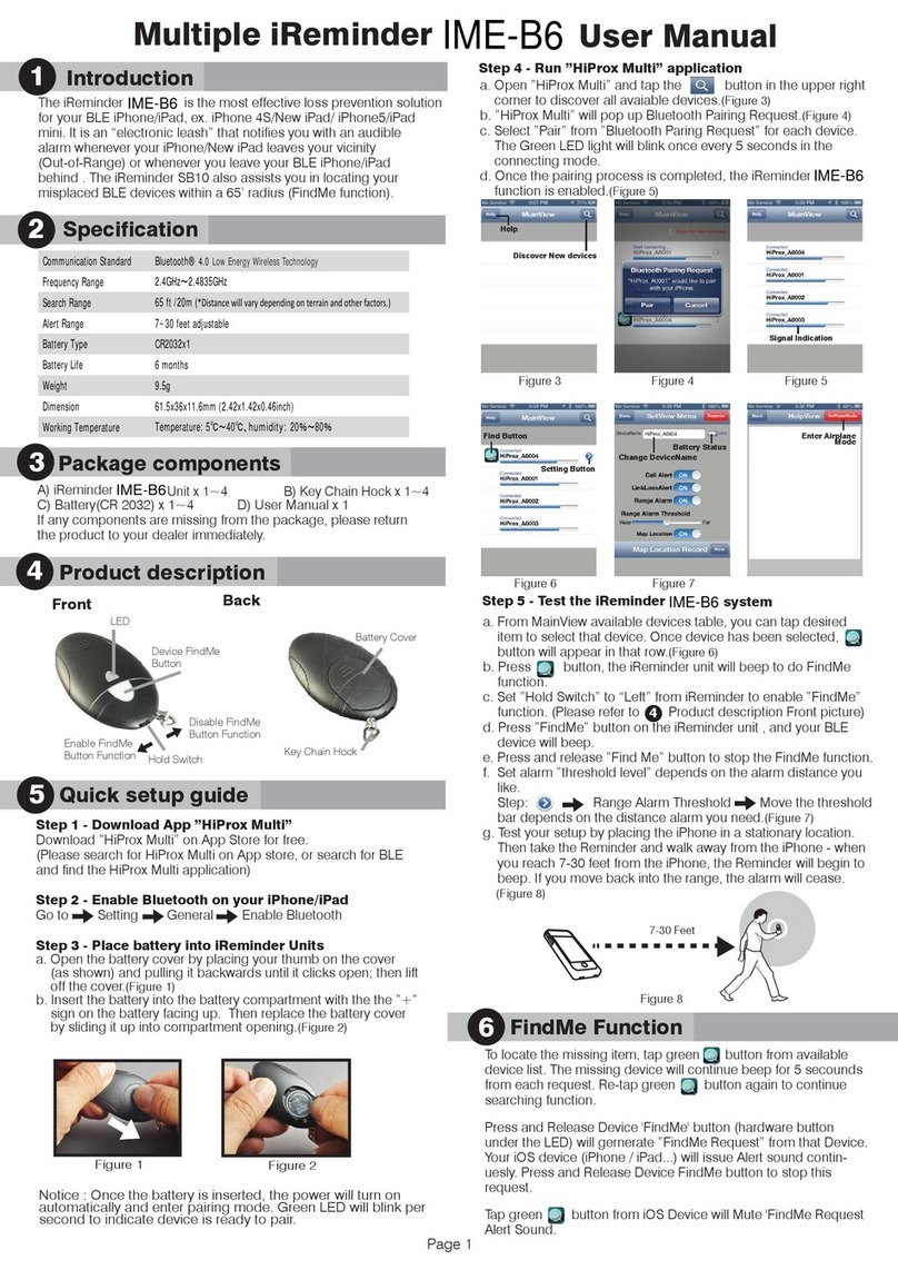 Intelligent Micro Electron iReminder IME-B6 User manual