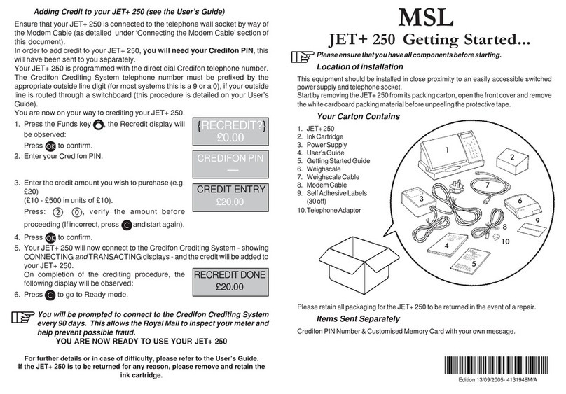 MSL JET+ 250 Getting started