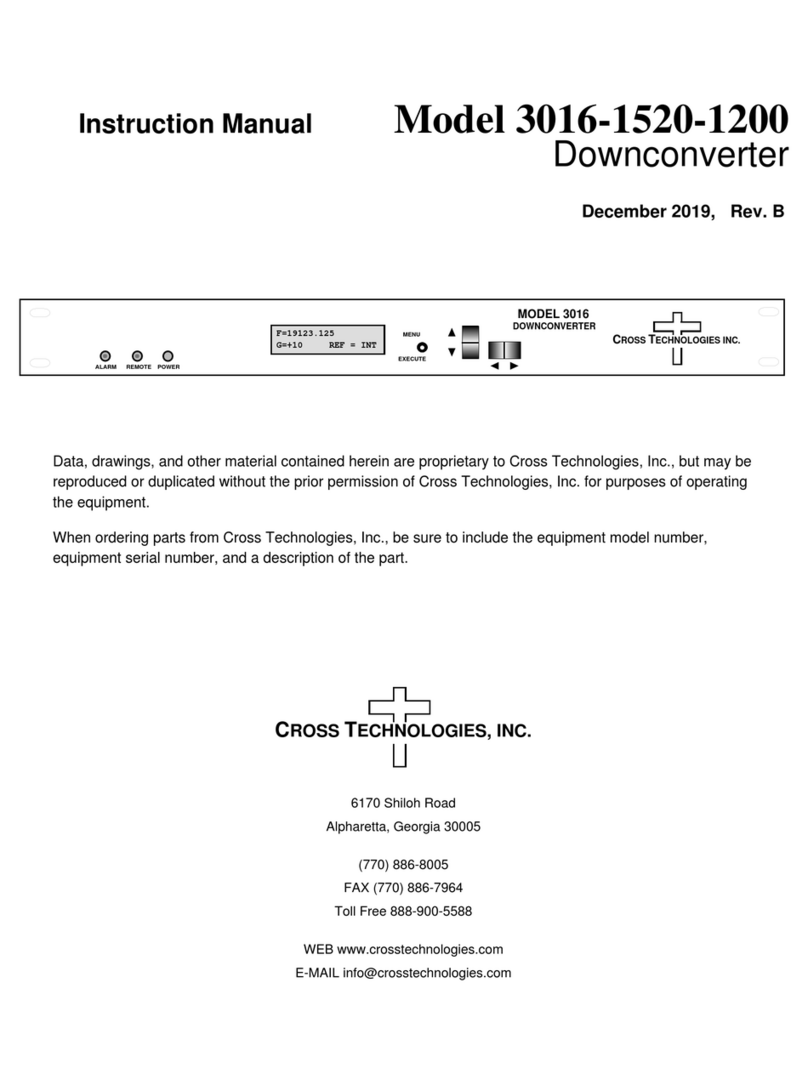 Cross Technologies 3016-1520-1200 User manual Cross Technologies 3016-1520-1200 User manual