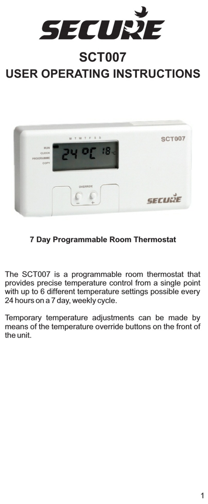 Secure SCT007 Operation instructions