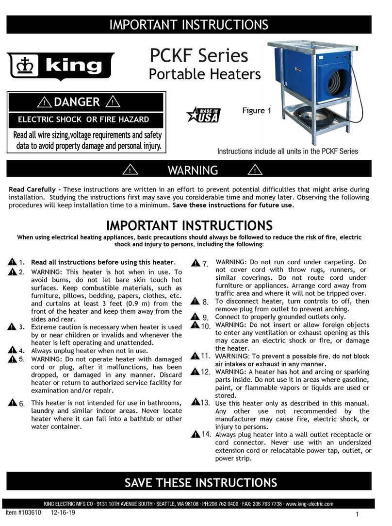 KING PCKF Series Installation instructions manual