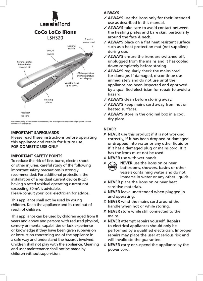 Lee Stafford CoCo LoCo iRons LSHS20 User manual