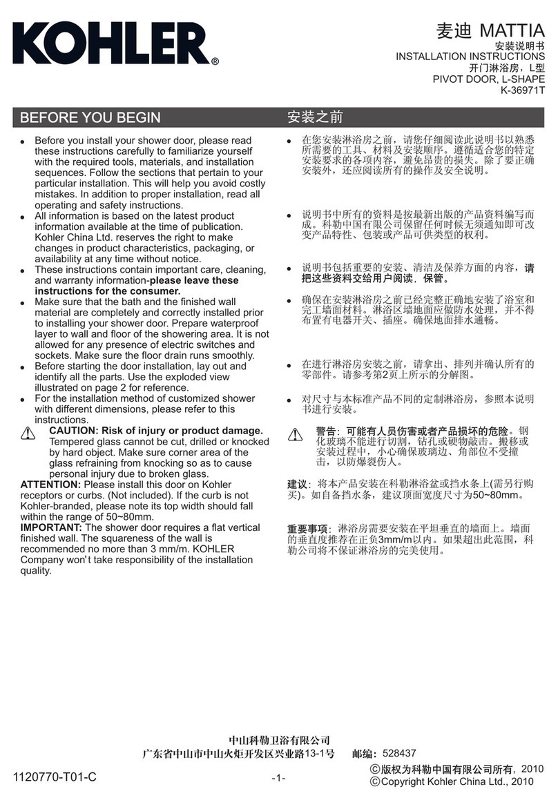 Kohler MATTIA K-36971T User manual
