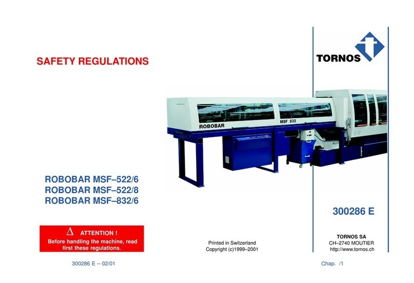 tornos ROBOBAR MSF-522/6 Safety regulations