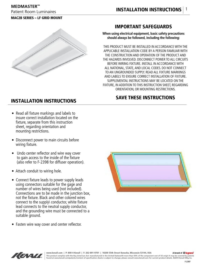 kenall MEDMASTER MAC2B Series installation instructions