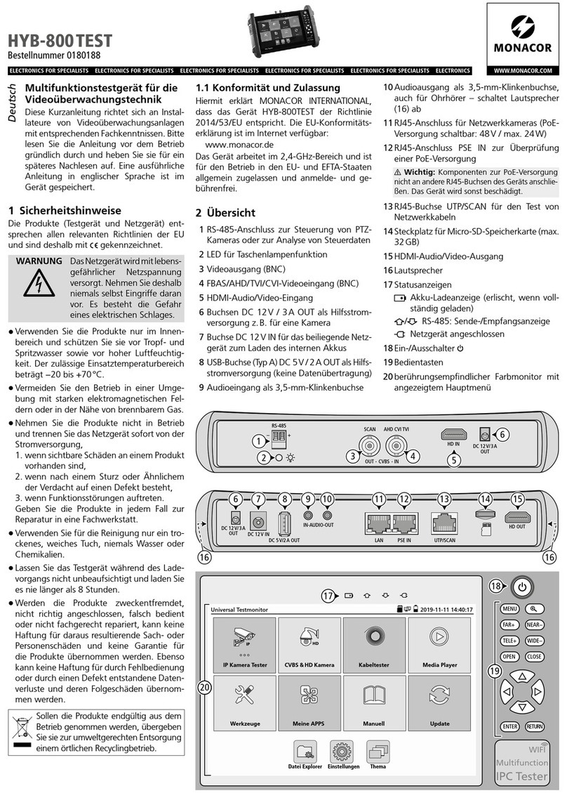 Monacor HYB-800 TEST Brief instructions
