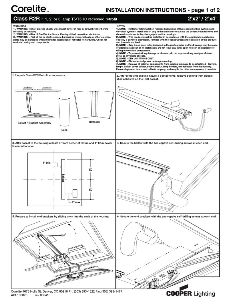 Cooper Lighting Corelite Class R2R User manual Cooper Lighting Corelite Class R2R User manual