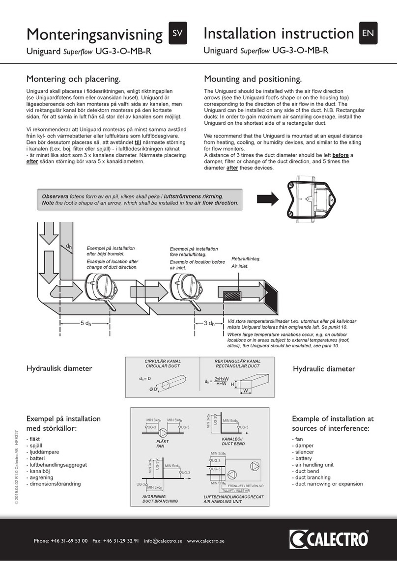 CALECTRO UniGuard Superflow UG-3-O-MB-R Installation instruction