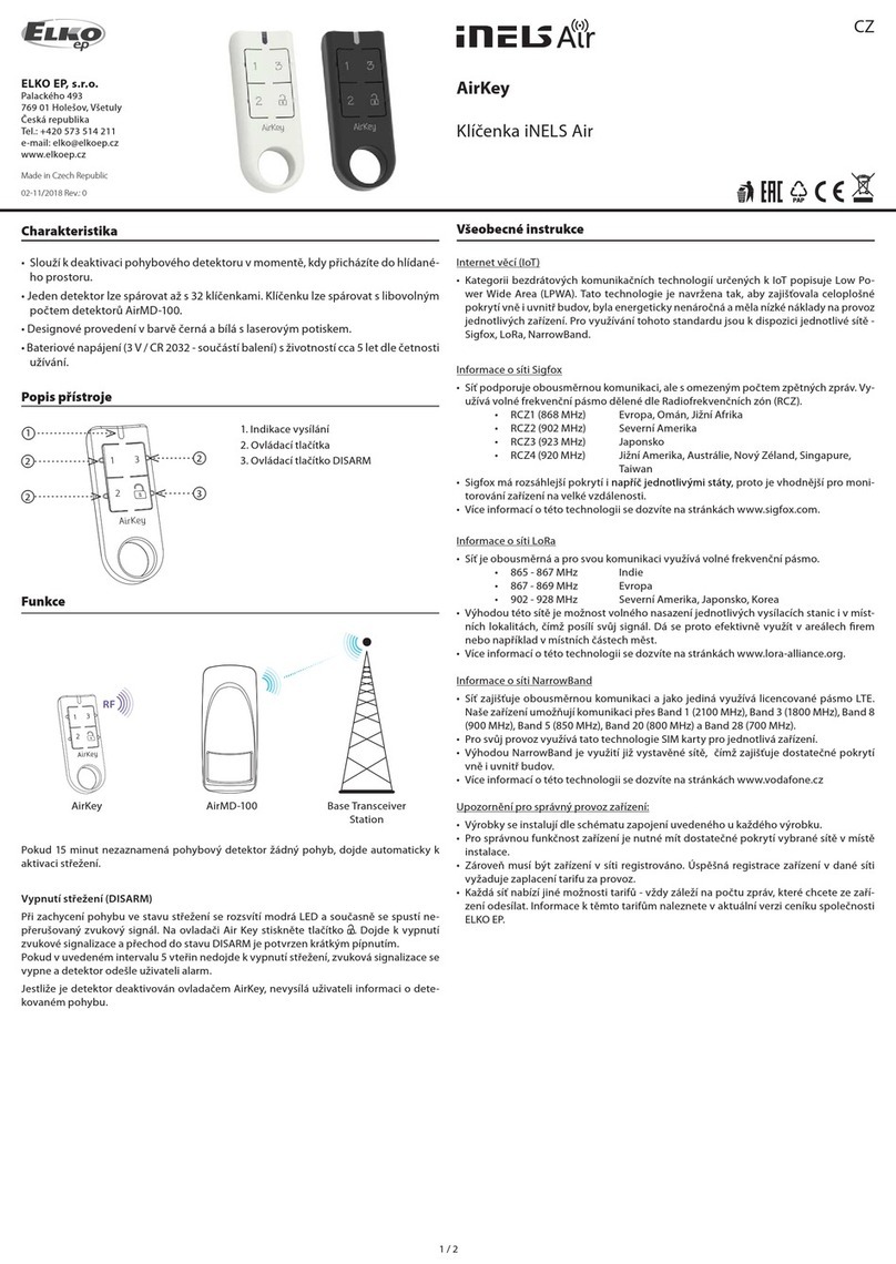 Elko iNELS Air AirKey/W User manual