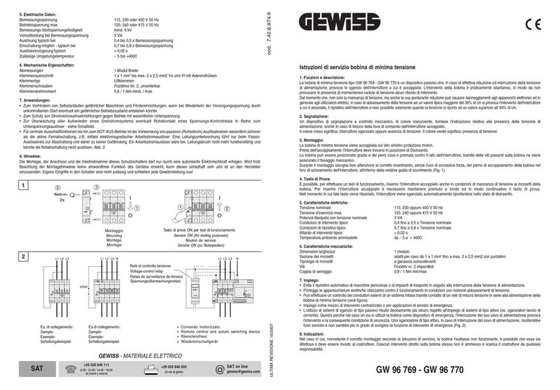 Gewiss GW 96 769 User manual