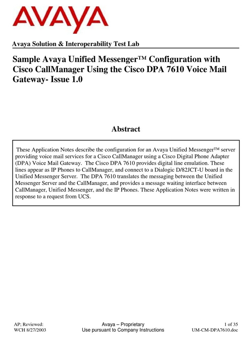 Avaya Unified Messenger manual