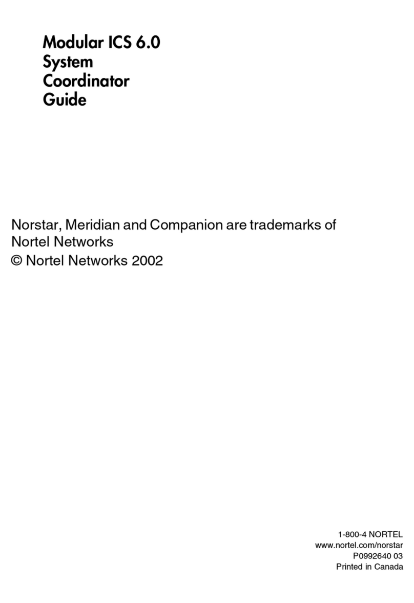 Nortel Modular ICS 6.0 User manual Nortel Modular ICS 6.0 User manual
