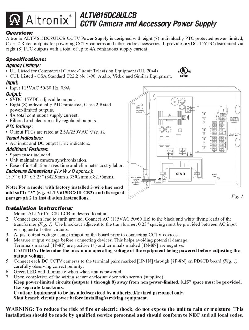 Altronix ALTV615DC8ULCB User manual
