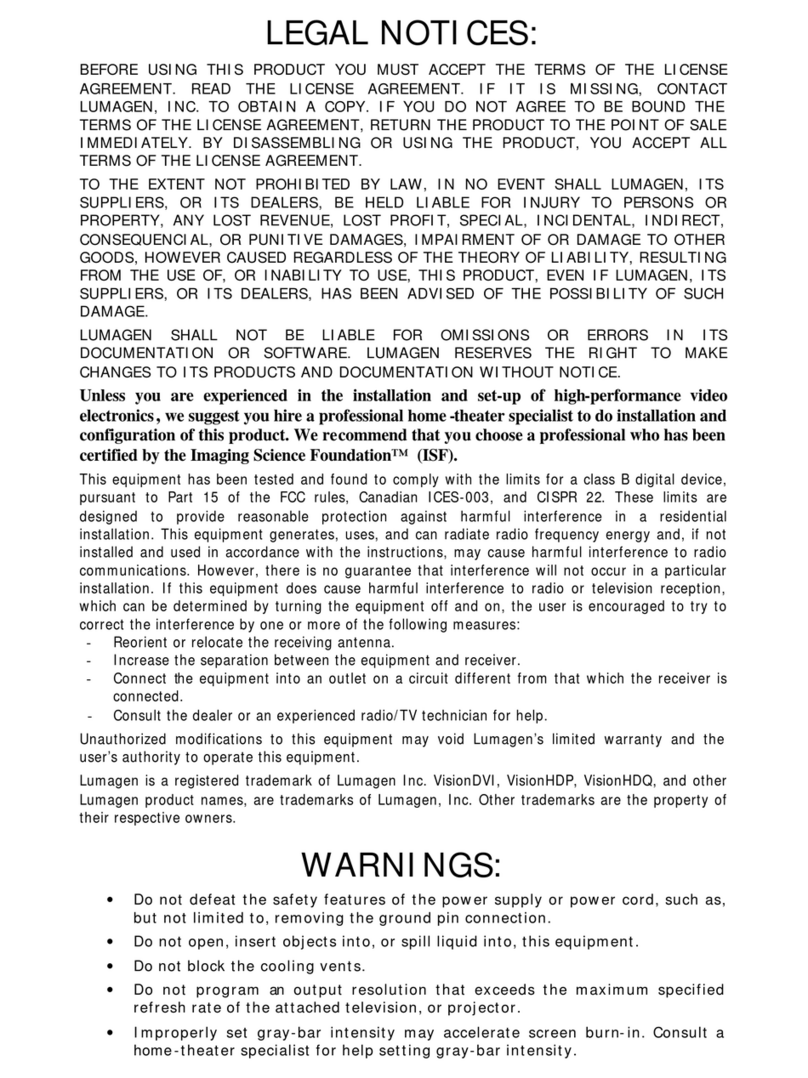Lumagen VisionHDP Instructions for use