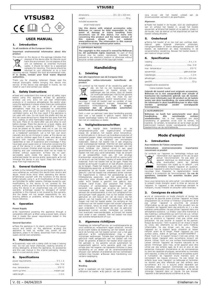 Velleman VTSUSB2 user manual