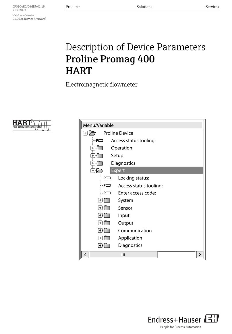 HART Proline Promag 400 Description of Device Parameters