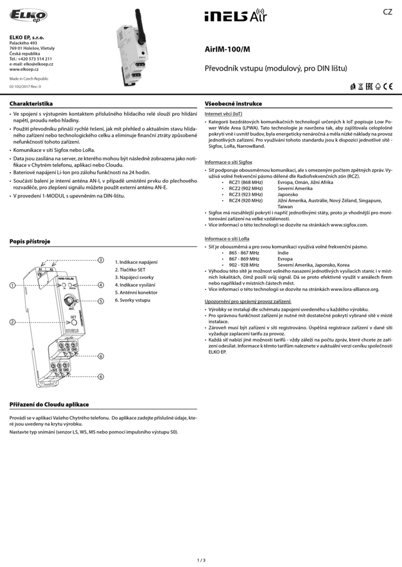 Elko iNELS Air AirIM-100S/M User manual