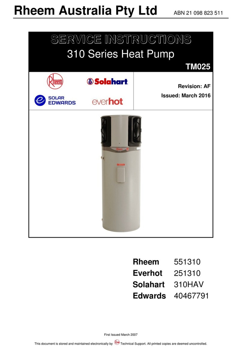 Rheem 310 Series Service instructions Rheem 310 Series Service instructions