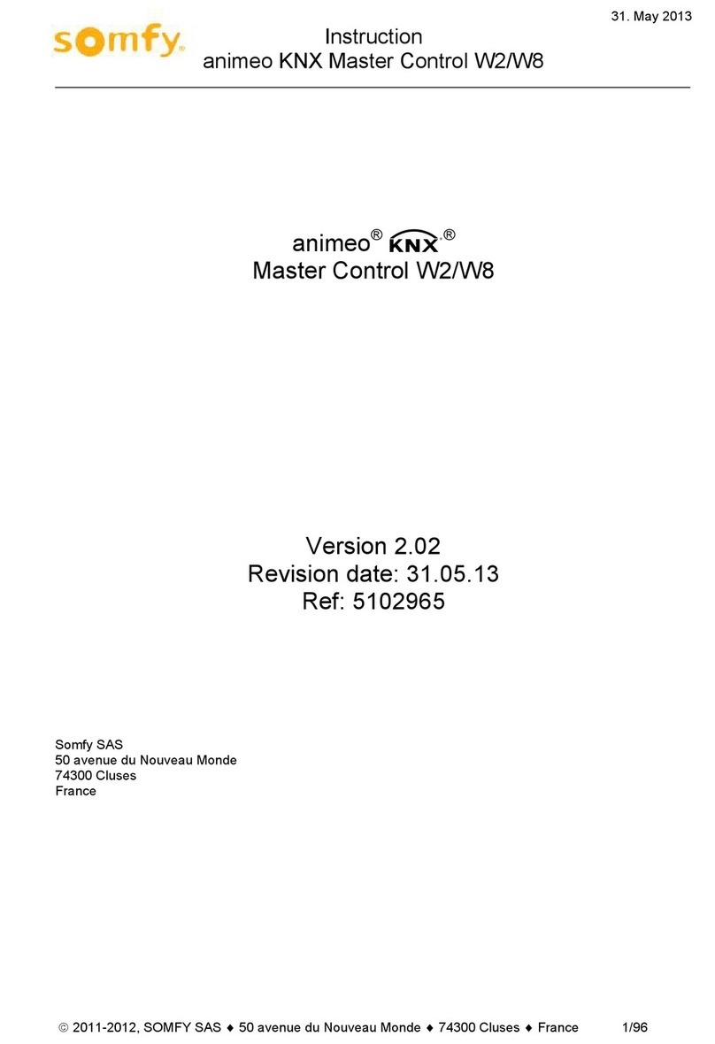 SOMFY animeo KNX Master Control W2 User manual SOMFY animeo KNX Master Control W2 User manual