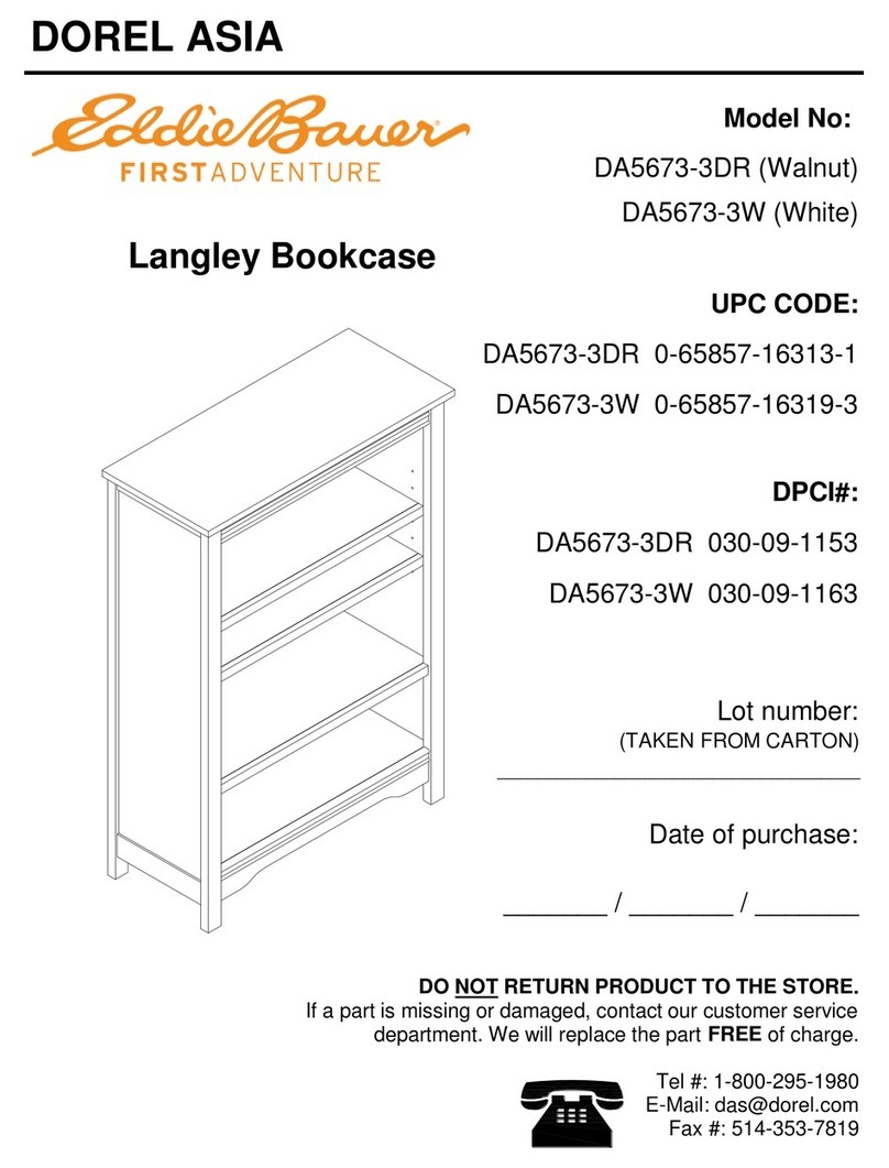 Eddie Bauer Langley Bookcase DA5673-3DR Assembly manual