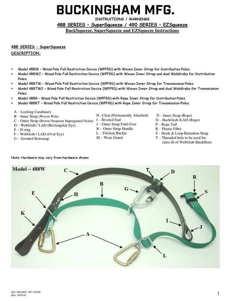 BUCKINGHAM MFG 488 Series Product manual