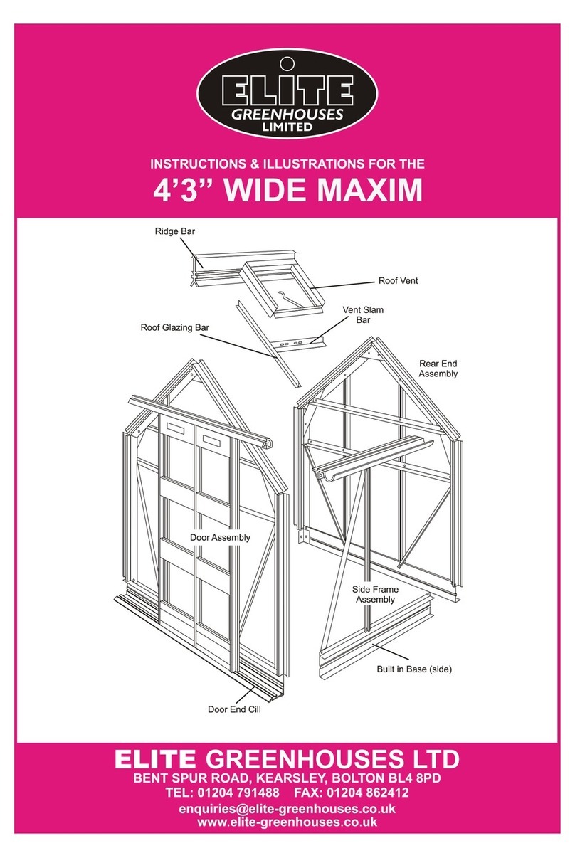 Elite Greenhouses WIDE MAXIM Instructions & Illustrations