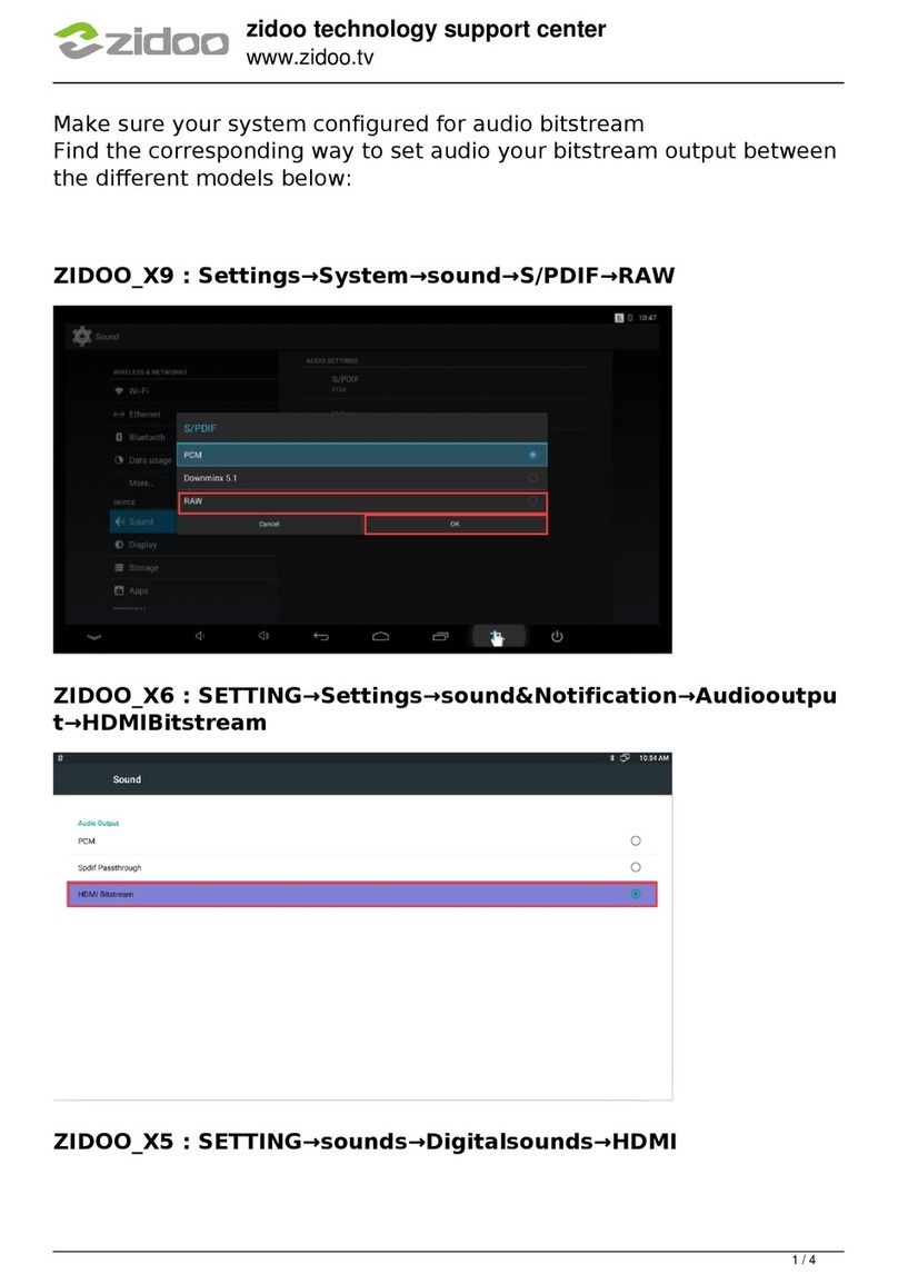 Zidoo X9 Settings guide