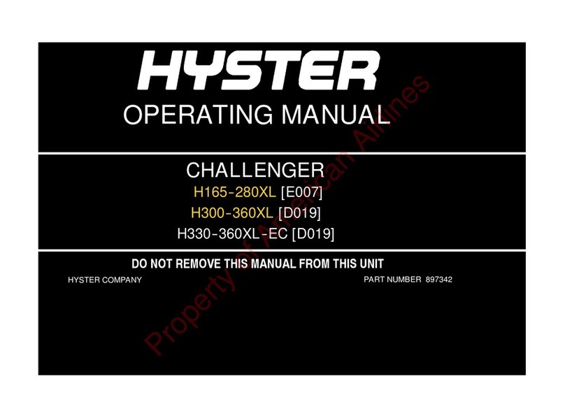 Hyster CHALLENGER H165XL operating manual