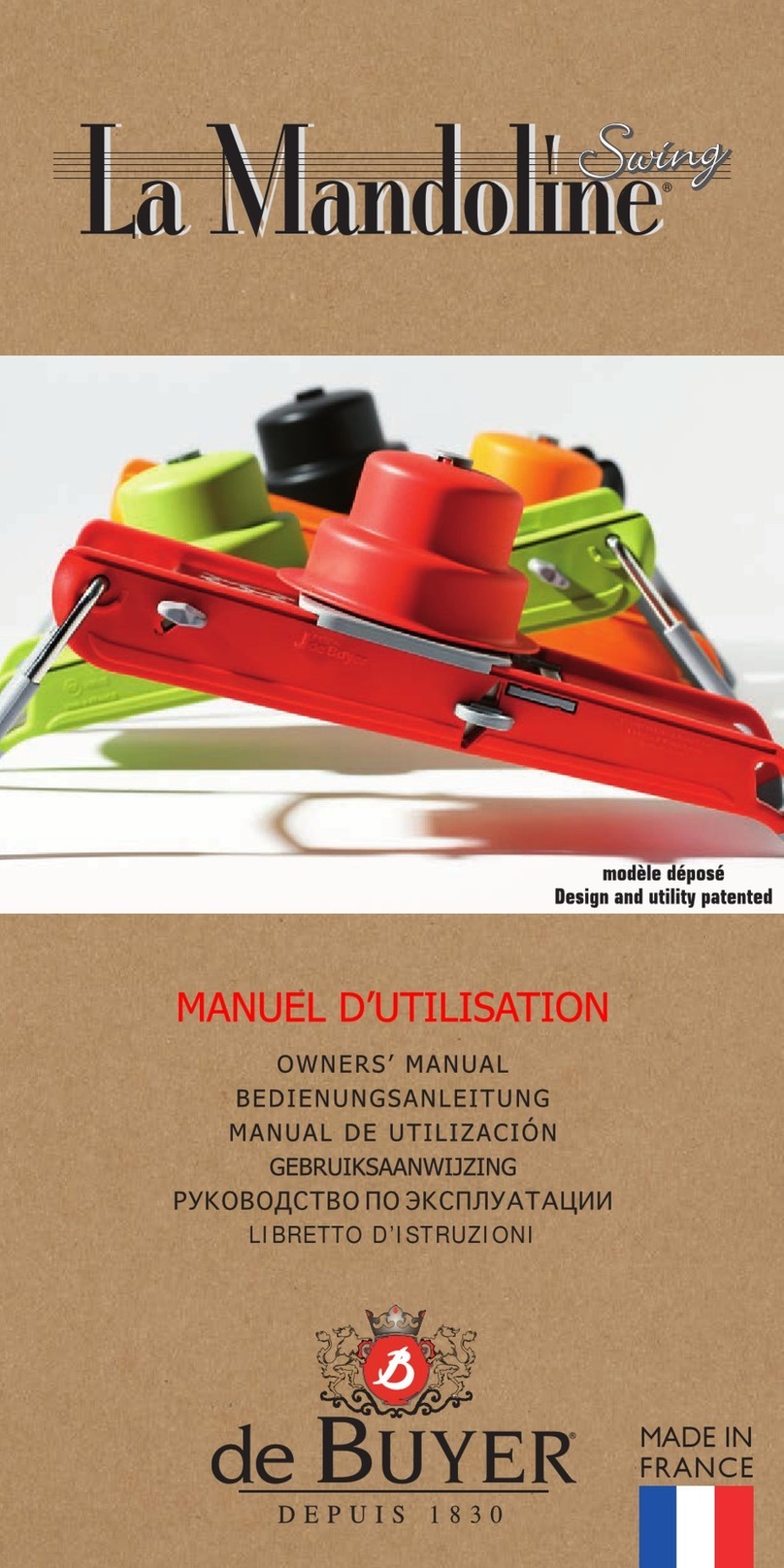 DE BUYER La Mandoline Swing owner's manual