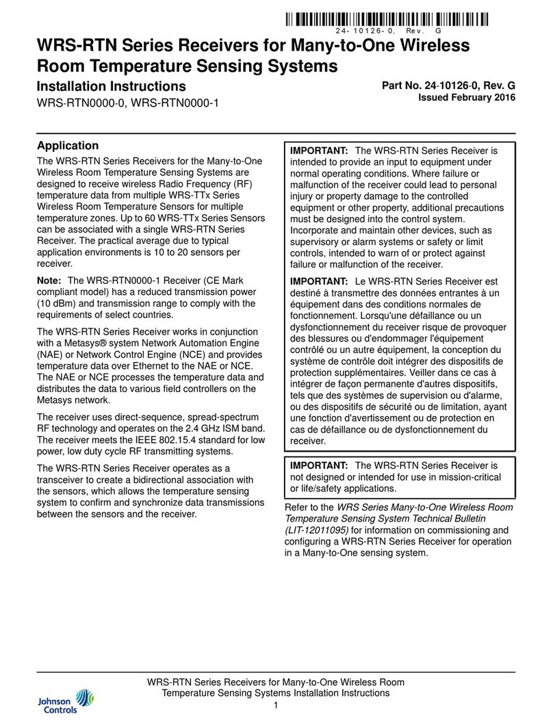 Johnson Controls WRS-RTN0000-0 User manual Johnson Controls WRS-RTN0000-0 User manual