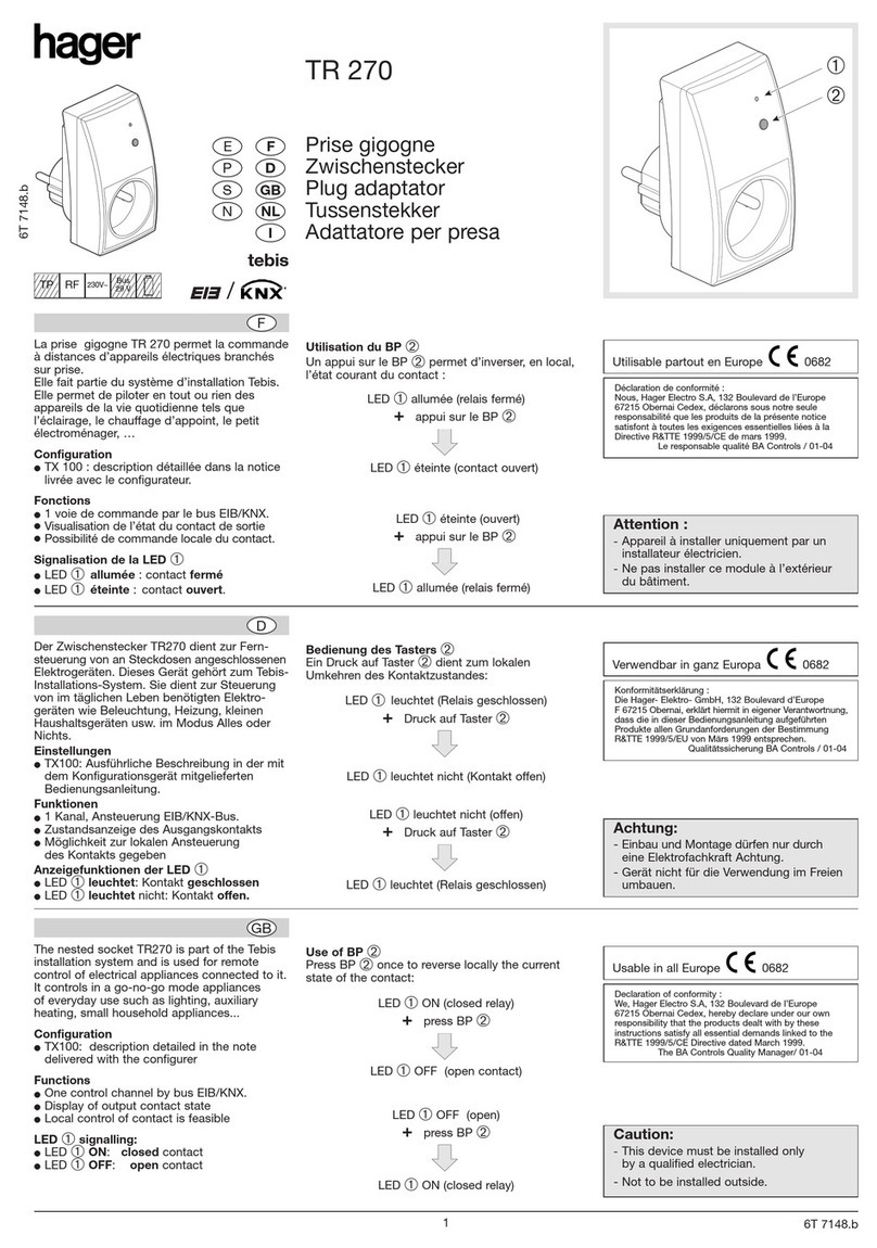 hager TR 270 quick start guide