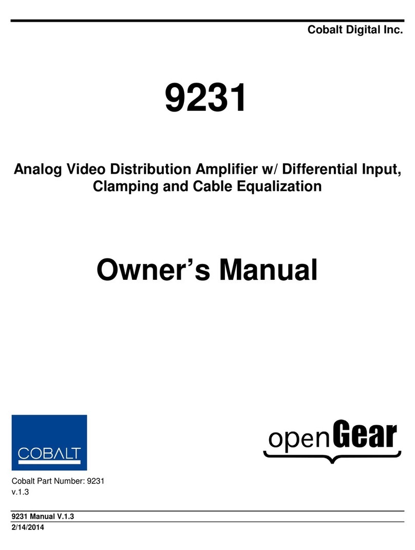 Cobalt Digital Inc 9231 User manual