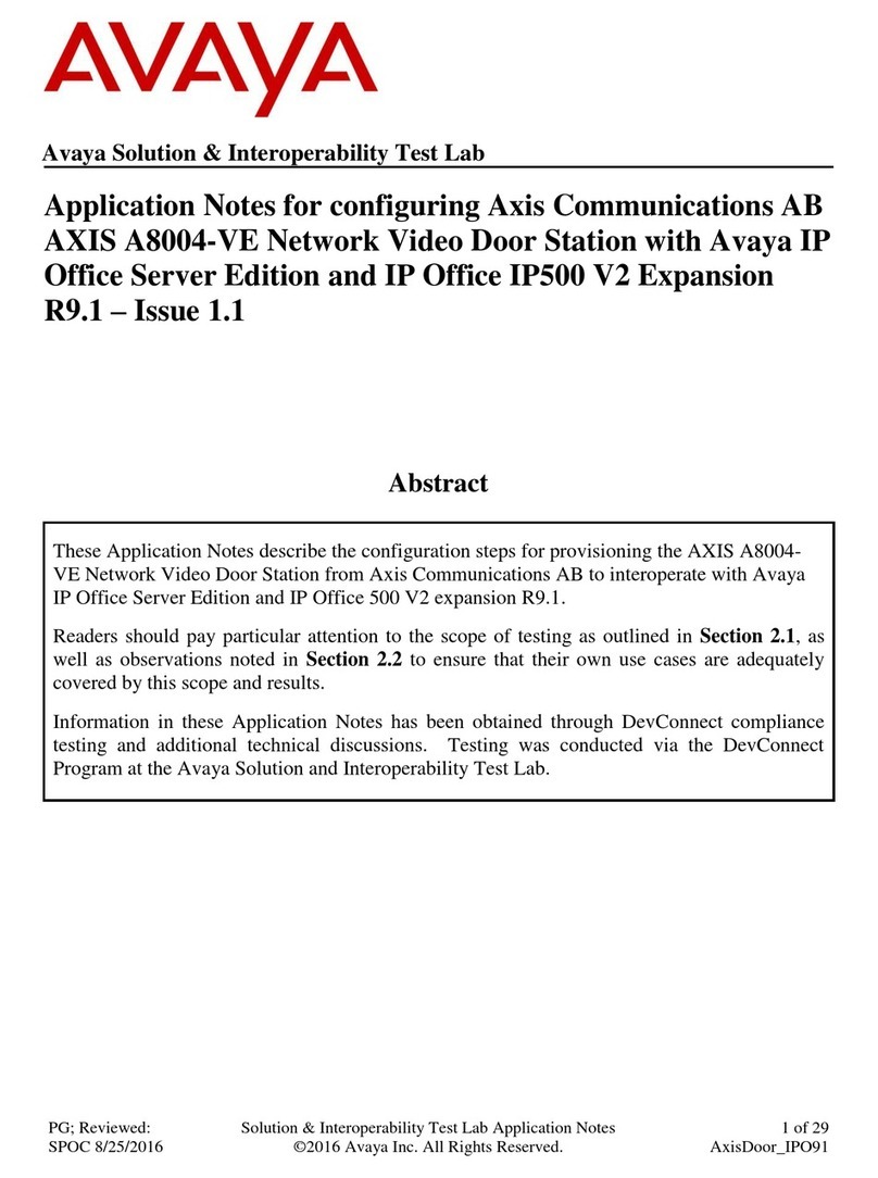 Avaya AXIS A8004-VE Application notes