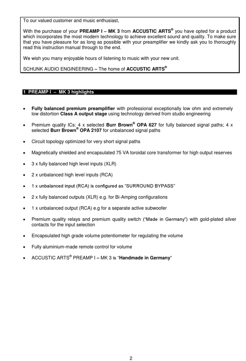 Accustic Arts CD-PLAYER I (MK 3) instruction manual